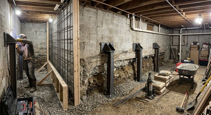 Basement Stabilization in Hendricks County, IN