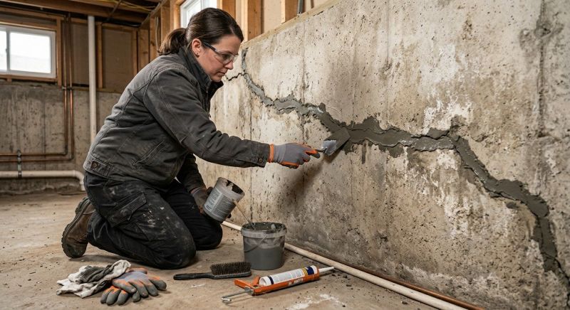 Cracked Basement Floor Repair in Hendricks County, IN