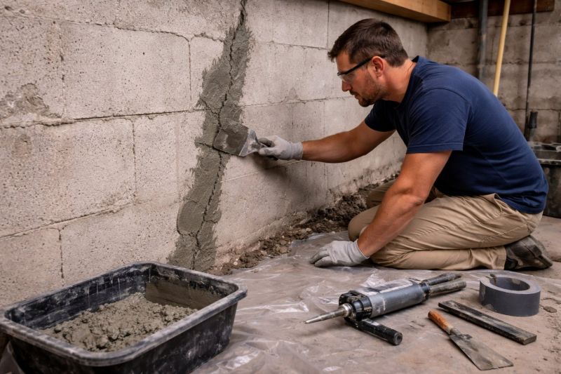 Foundation Crack Repair in Thorntown, IN