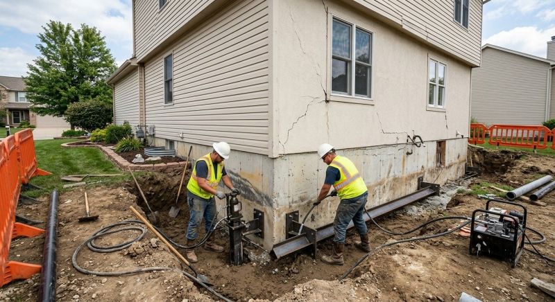 Sinking Foundation Repair in Zionsville, IN